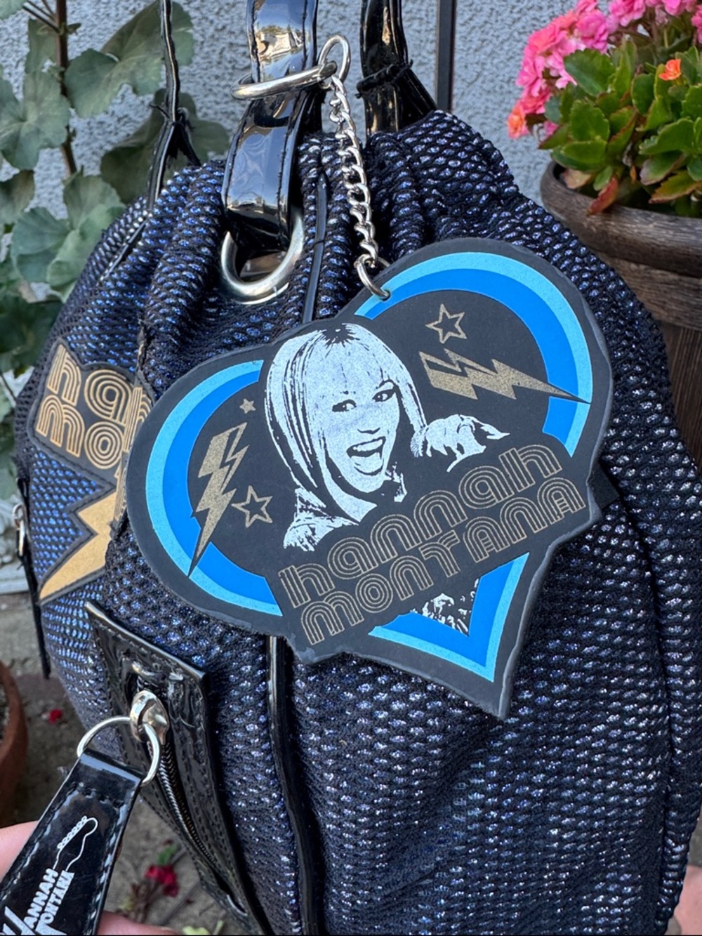 Hannah Montana Navy Sparkle Drawstring Shoulder Bag - Picture 4 of 7